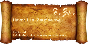 Havrilla Zsuzsanna névjegykártya
